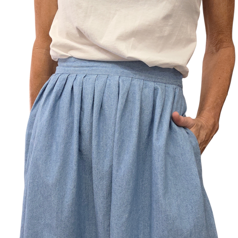 Not For Sale! Vintage 90s Ralph Lauren Country Denim Maxi Skirt Cotton Prairie 6 - Picture 8 of 10